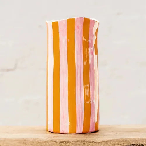 Pink & Orange Stripe Vase Large