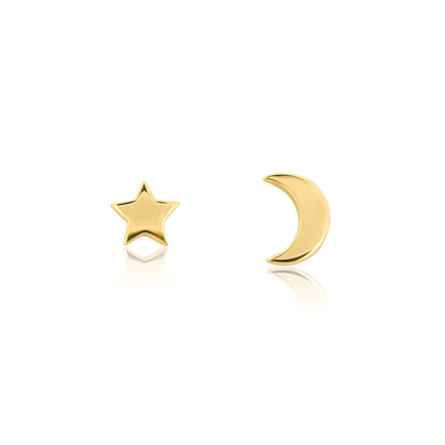 Star & Moon Stud Earrings