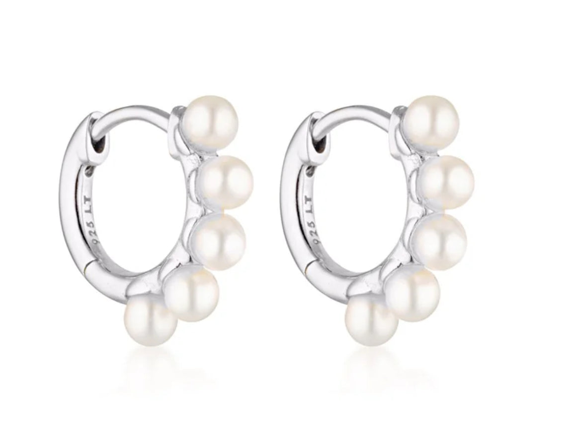 Wake Pearl Huggie Earrings