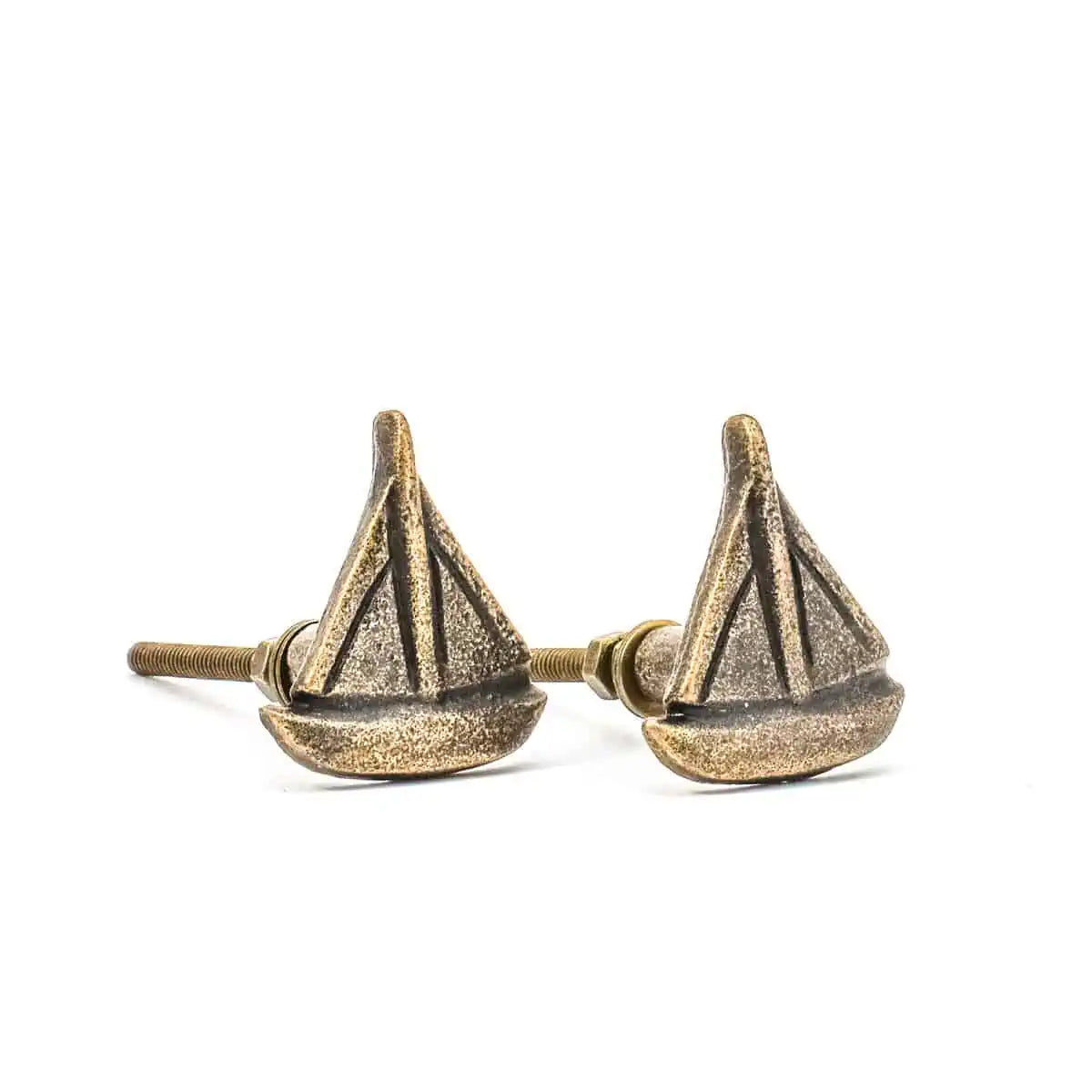 Antique Gold Sail Boat Knob