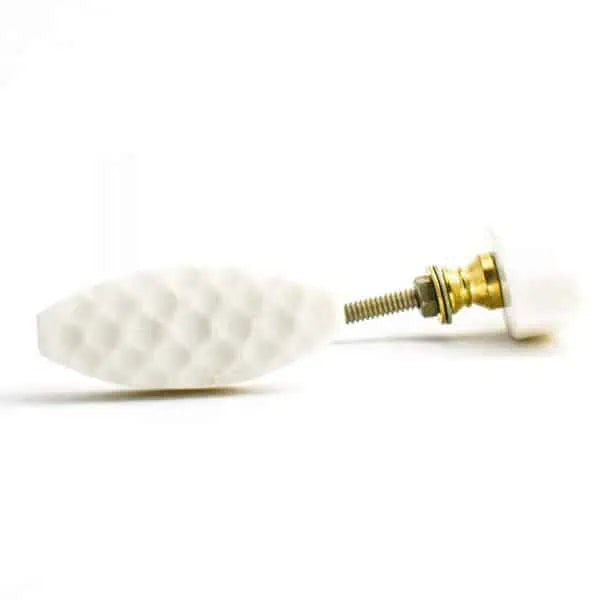 White Hammered Marble Pull