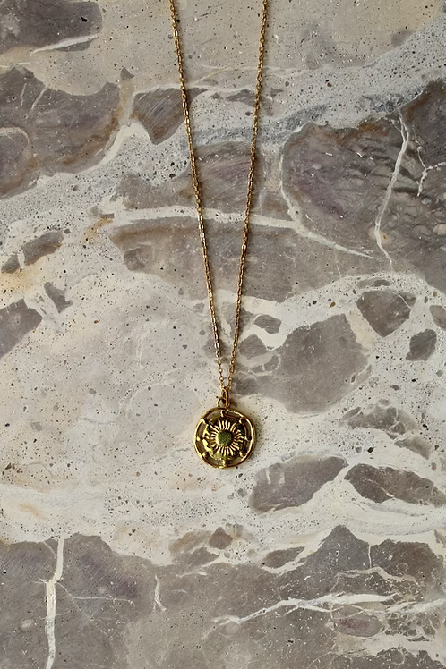 Sun Coin Pendant Necklace