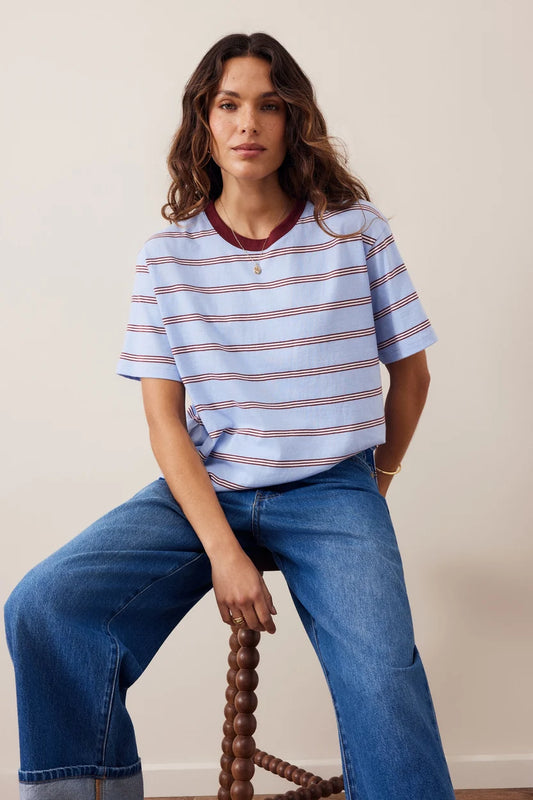 Stevie Slouchy Tee - China Blue