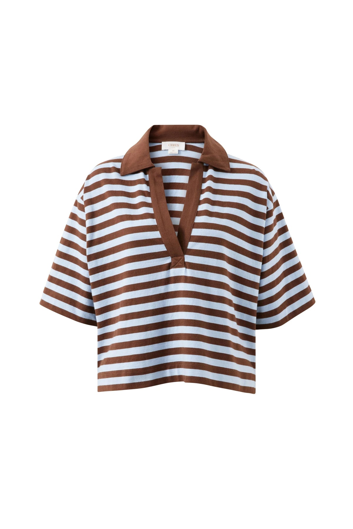 Arlie Short Sleeve - Choc/Chalk Stripe