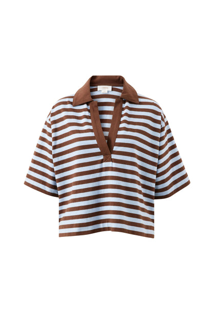 Arlie Short Sleeve - Choc/Chalk Stripe