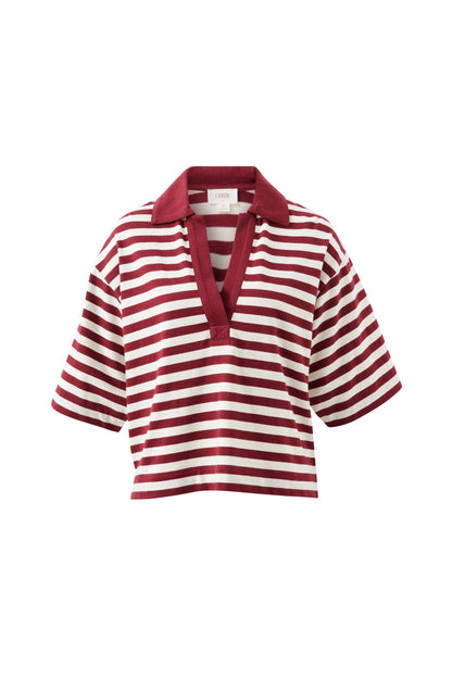Arlie Short Sleeve - Burgundy/Milk Stripe