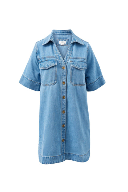 Bonnie Relaxed Dress- Vintage Blue
