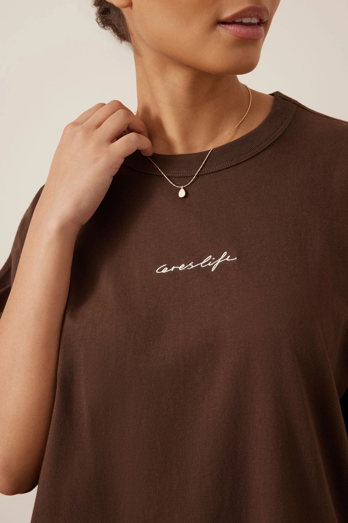 Luna Relaxed Tee - Chocolate