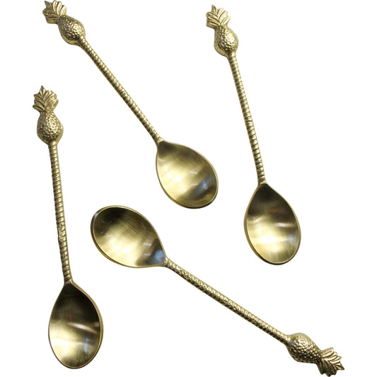 Brass Teaspoons - Pineapple