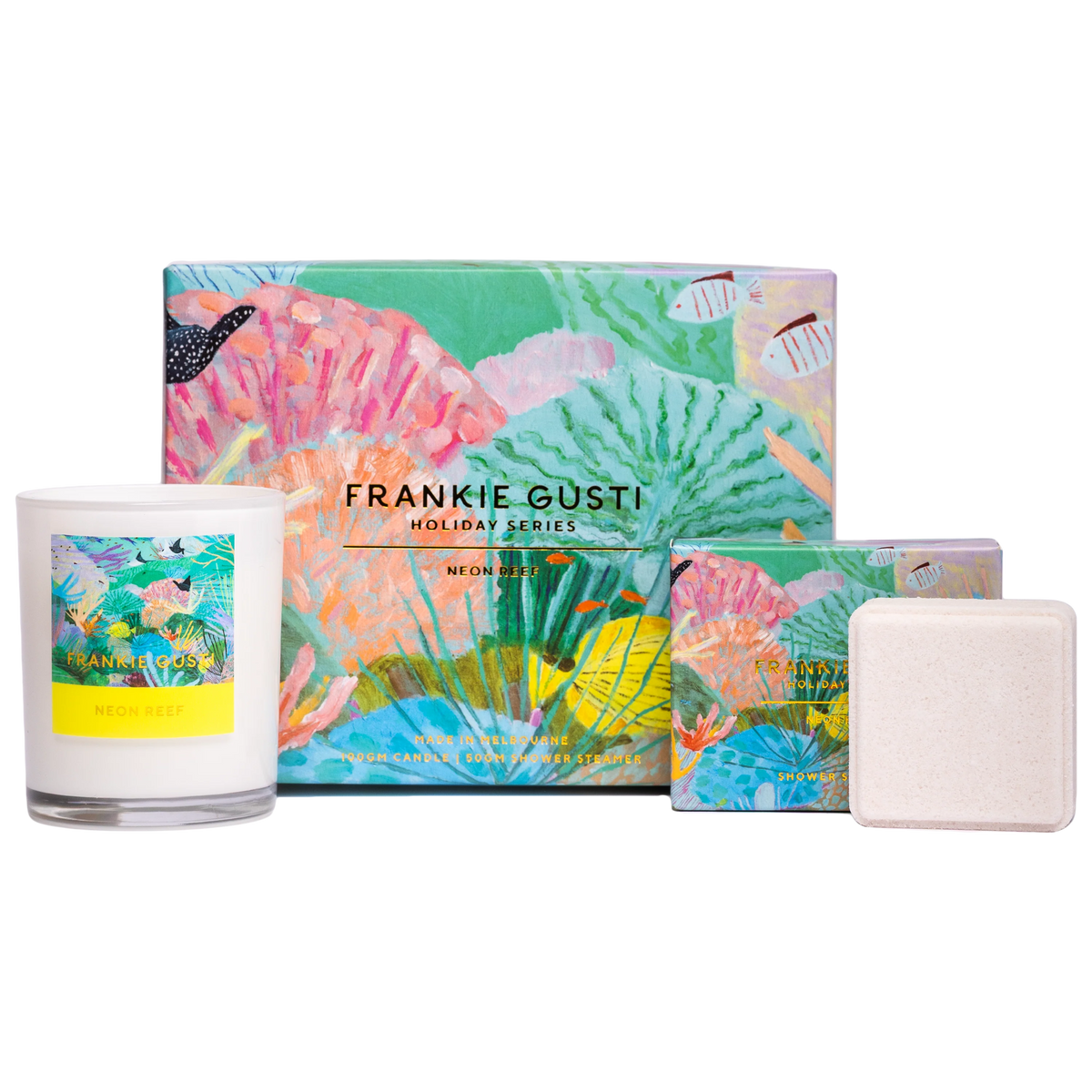 Holiday Series Candle & Shower Steamer - Neon Reef
