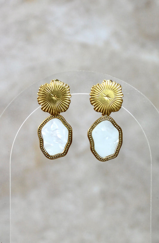 Pearly Resin Sunburst Studs