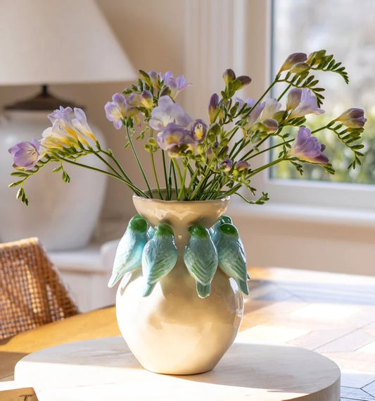 Blue & Green Bird Vase