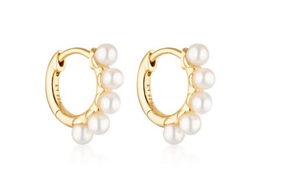 Wake Pearl Huggie Earrings