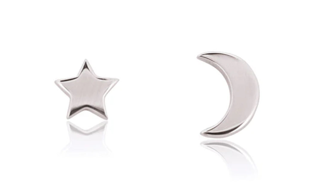 Star & Moon Stud Earrings
