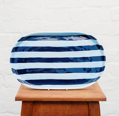 Oval Platter - Navy & Cornflower Blue