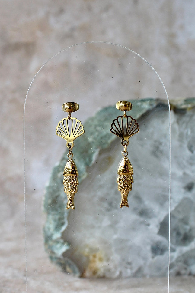 Fan Shell & Fish Ball Studs