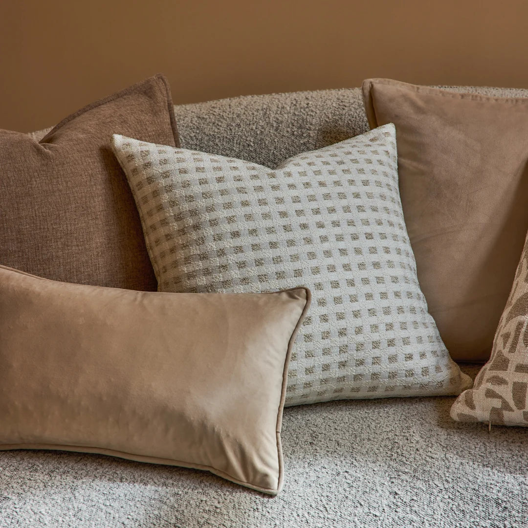 Checkers Cream/Beige Cushion