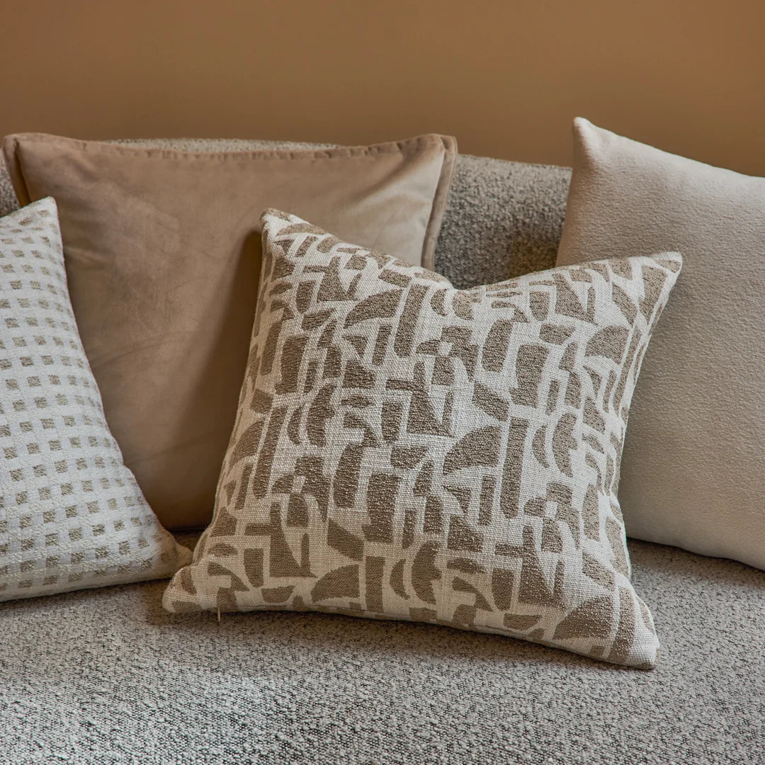 Metro Taupe Jacquard Cushion