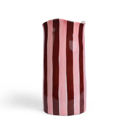 Pink & Burgundy Stripe vase - Large
