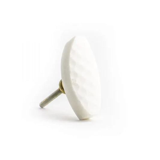 White Hammered Marble Pull