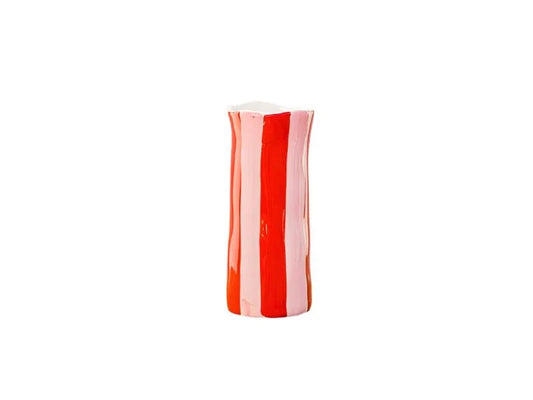 Pink & Red Stripe Vase - Small