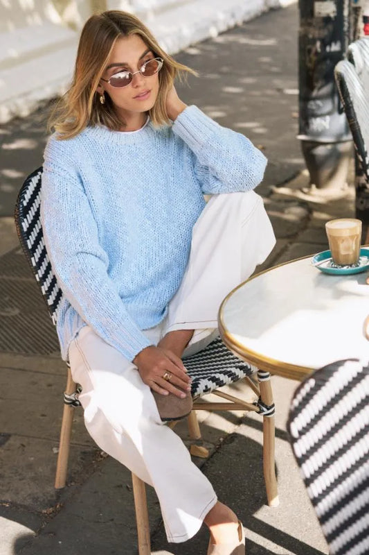 Sage Chunky Knit - Sky Blue