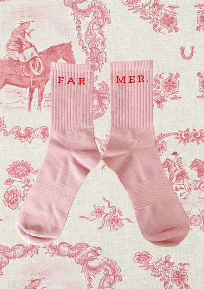 Pink Farmer Boot Socks