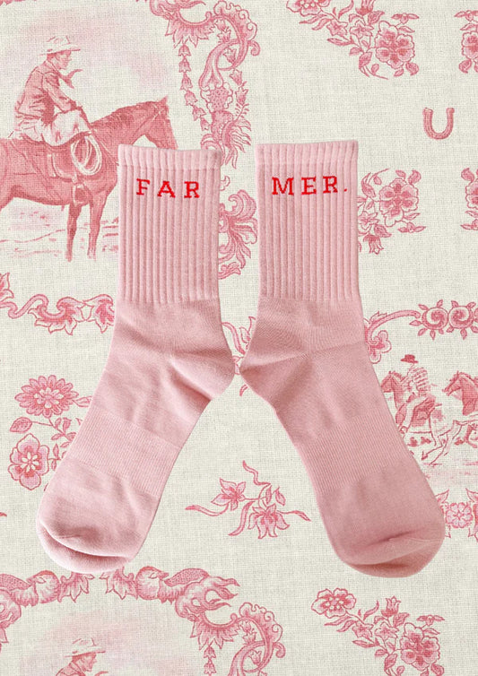 Pink Farmer Boot Socks