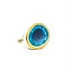 MINI Teal and Gold Crater Knob