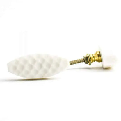 White Hammered Marble Pull